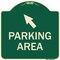 Signmission Parking Area with Upper Left Arrow Heavy-Gauge Aluminum Architectural Sign, 18" x 18", G-1818-23464 A-DES-G-1818-23464 - alternate 1